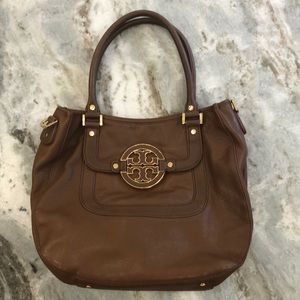Tory Burch Amanda Leather Hobo Bag, brown